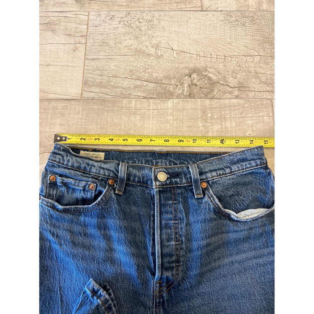 Levi 501 Women Blue Denim Jeans Button Fly Classic Fit Size 29 - Picture 4 of 11